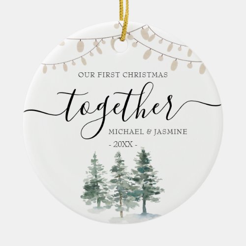 Our First Christmas Together Pine Tree Ornament