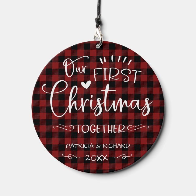 Our First Christmas Together Rustic Farmhouse Wind Chime (Front)