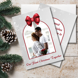 Our First Christmas Together Snowflake Photo Holiday Card