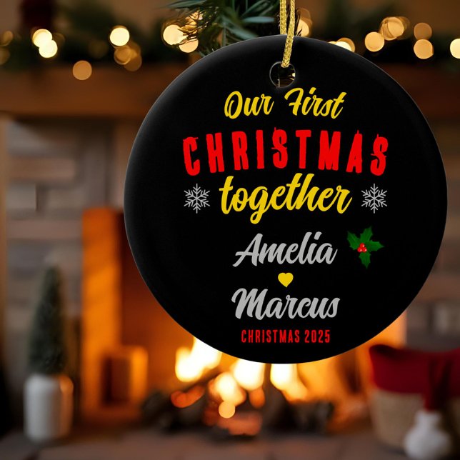 Our First Christmas Together Snowflakes  Ceramic Ornament (Creator Uploaded)