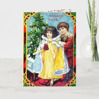 Our First Christmas Vintage Couple Holiday Card