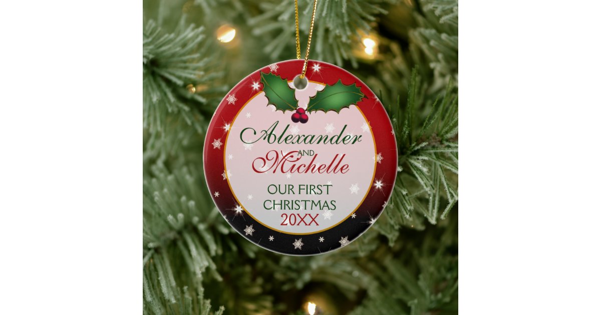 Our First Christmas Wedding Ornament Zazzle
