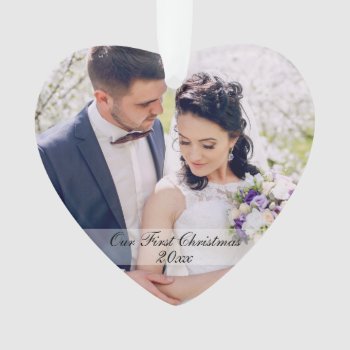 Our First Christmas Wedding Ornament Heart R Ws by HappyMemoriesPaperCo at Zazzle