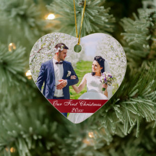 Our First Christmas Wedding Ornament Heart RSG