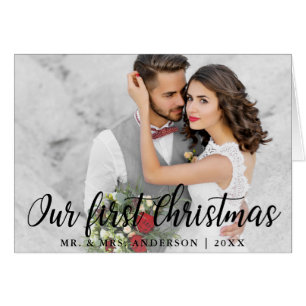 Our First Christmas Wedding Photo Fold Cards