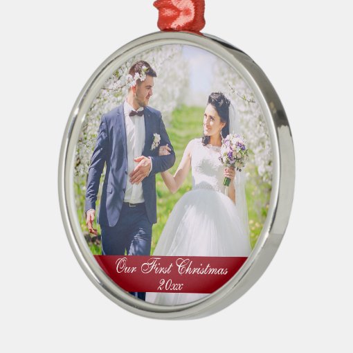 Our First Christmas Wedding Premium Ornament Zazzle