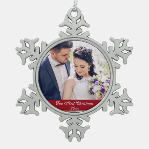 Our First Christmas Wedding Snowflake Ornament