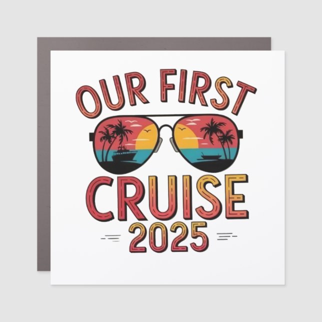 Our First Cruise 2025 Summer Trip Matching  Car Magnet (Front)