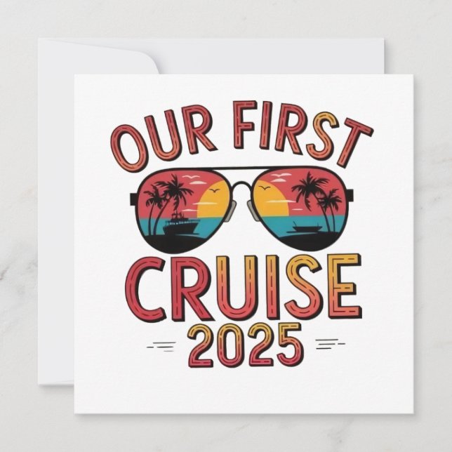 Our First Cruise 2025 Summer Trip Matching  Holiday Card (Front)