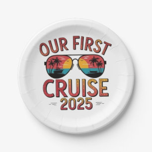 Our First Cruise 2025 Summer Trip Matching Paper Plates