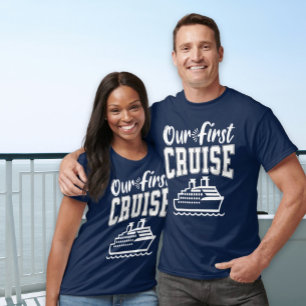 Our First Cruise Family Vacation Trip Navy T-Shirt
