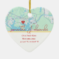 Our First Date Personalized Map Couples Keepsake