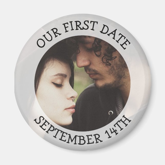 Our First  Date Personalized Reminder Magnet (Front)