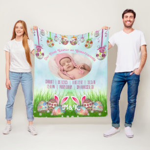Our First Easter as Grandparents Baby Pink Photo Fleece Blanket