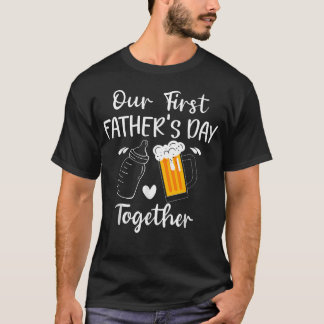Our First Father39S Day Milk Vs Beer T-Shirt