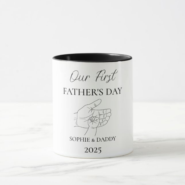 Our First Father’s Day | Baby Name, Daddy & Year Mug (Center)