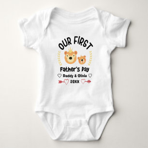 Our First Fathers Day 2021, Personalized Names Baby Bodysuit