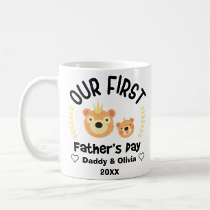 Our First Fathers Day 2023, Personalized Names Coffee Mug