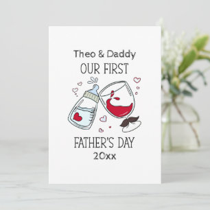 Our First Father's day Baby Boy Funny Cheers Holiday Card