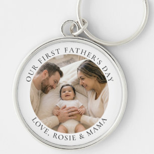Our First Father's Day Custom Family Photo Special Keychain