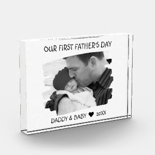 Our First Fathers Day New Dad Baby Photo Keepsake