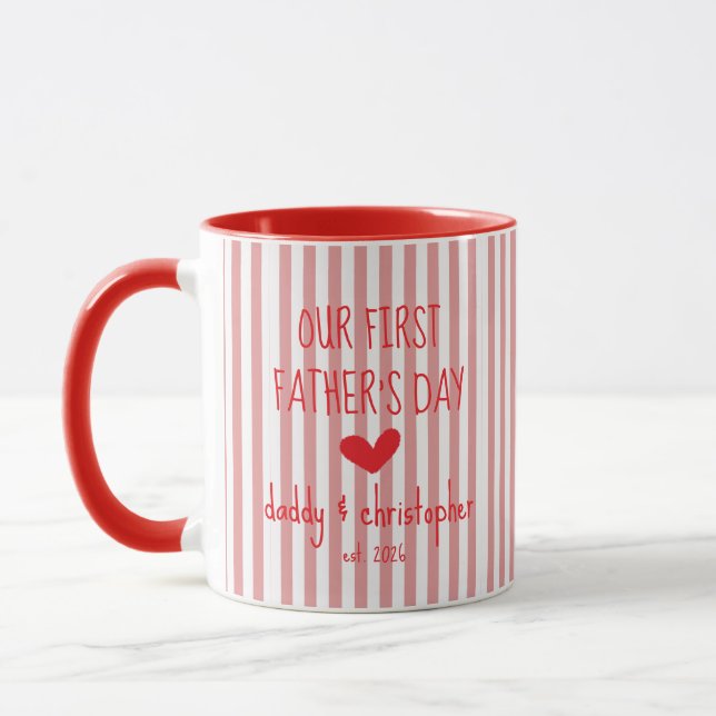 Our First Fathers Day Personalize Mug for Dad (Left)