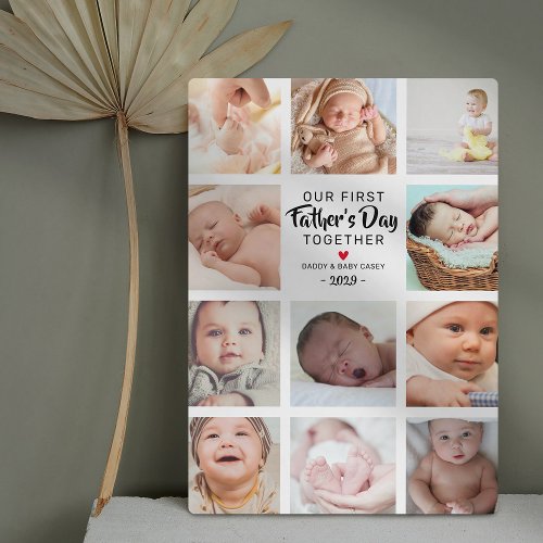 Our First Fathers Day Photo Collage Plaque