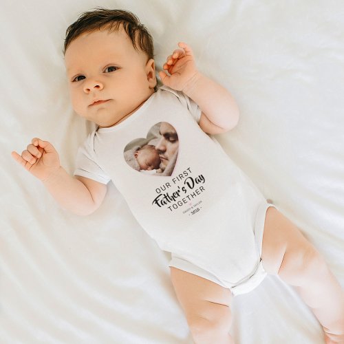 Our First Fathers Day Photo Girl Baby Bodysuit