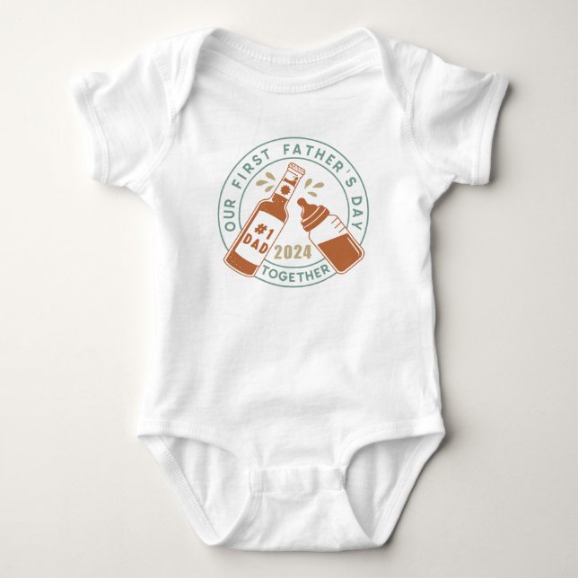 Our First Fathers Day Together 2024 Baby Bodysuit (Front)