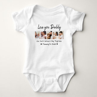 Our First Father's Day Together 5 Photo Collage Baby Bodysuit