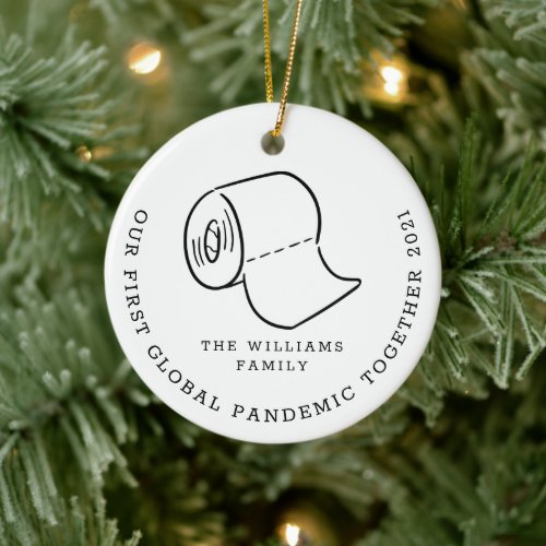 Our First Global Pandemic Covid Christmas Holiday Ceramic Ornament