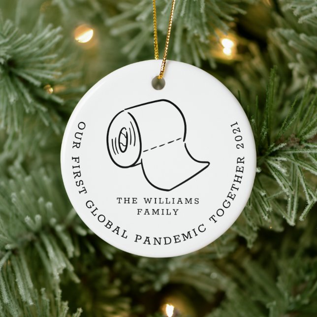 Our First Global Pandemic Covid Christmas Holiday Ceramic Ornament (Tree)