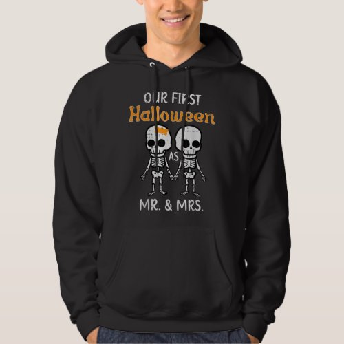 Our First Halloween Mr Mrs Matching Couples Engage Hoodie