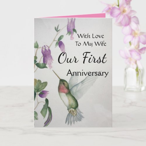 Our First Happy Anniversary To My Wife Beautiful Card