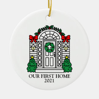 OUR FIRST HOME CERAMIC ORNAMENT PERSONALIZED