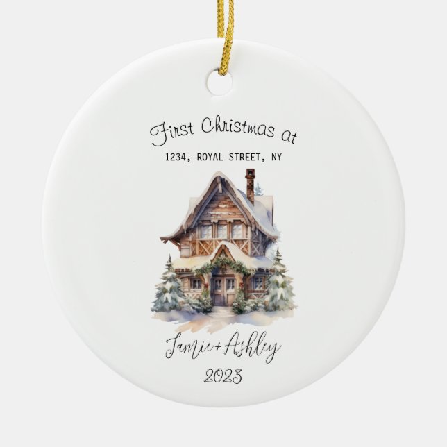 Our First Home Christmas Ornament 2023 Personalize (Front)