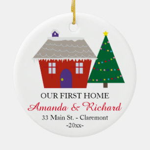 Our first home Christmas ornament - Red house