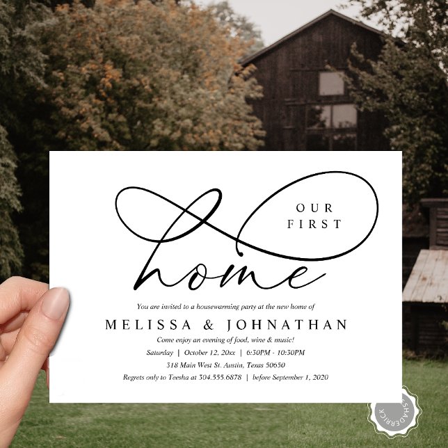 Our First Home, Cozy Housewarming Party Invitation (Our First Home, Cozy Lovely Housewarming Party Invitation Card, PDF, Lovely Cozy Black White)