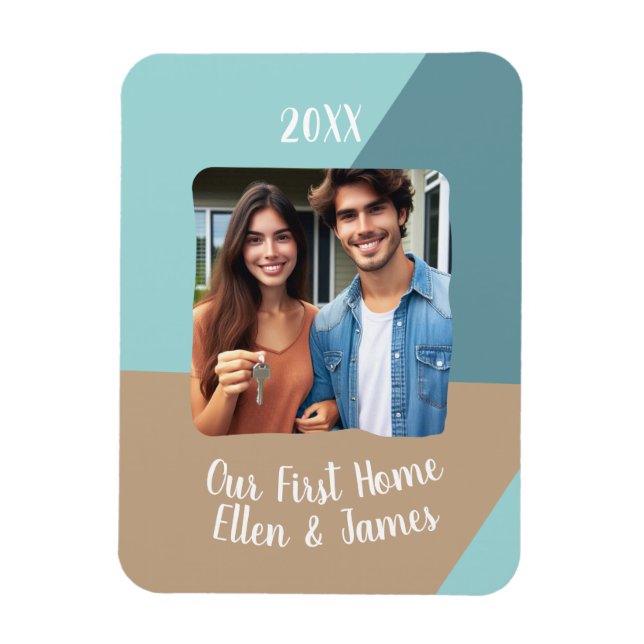 Our First Home Custom Photo Housewarming Gift Magnet (Vertical)