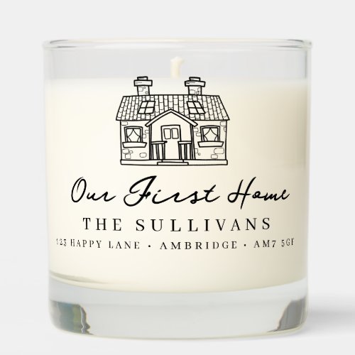 Our First Home Doodle Personalized Scented Candle