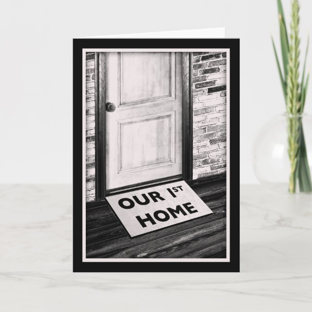 our first home door mat photograph card (Front)