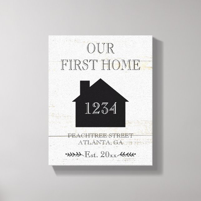 Our First Home Housewarming Canvas Print (Front)