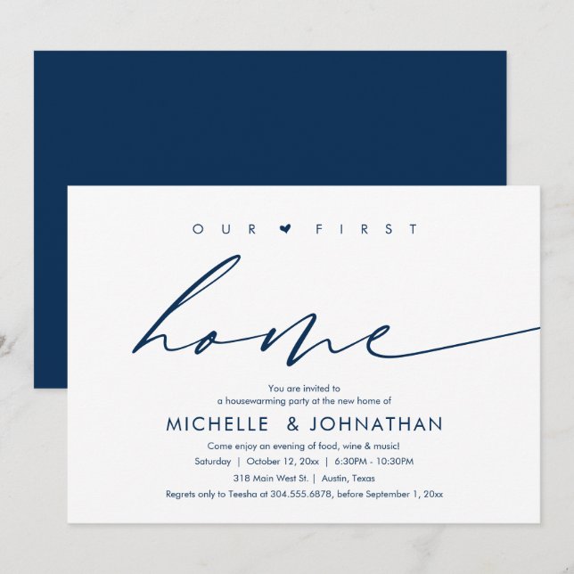 Our first home, Housewarming party celebration Invitation (Front/Back)