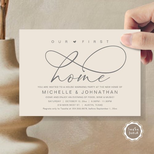 Our first home Modern Housewarming party Invitation