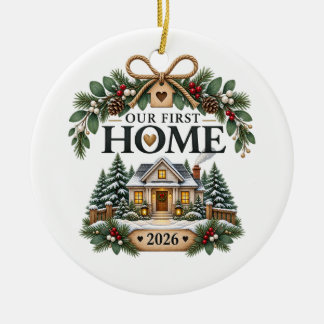 Our First Home Ornament, New Home Christmas Keepsa Ceramic Ornament