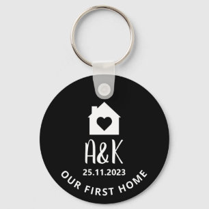 Our First Home Personalized Couples Keychain