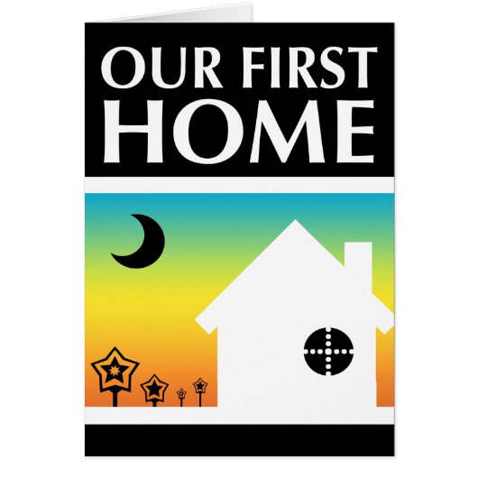 our first home (rainbow sunset) cards (Front)