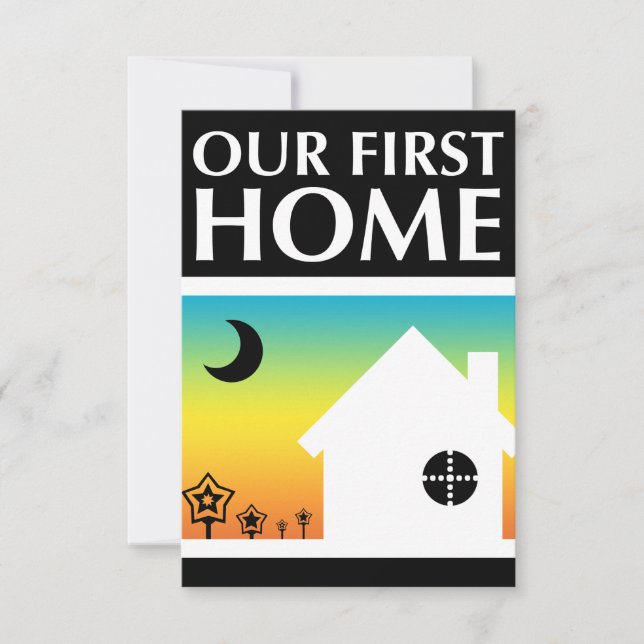 our first home (rainbow sunset) invitation (Front)