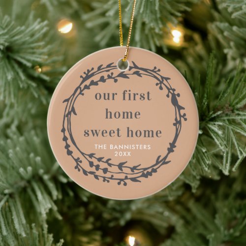 Our First Home Sweet Home Personalized New House Ceramic Ornament