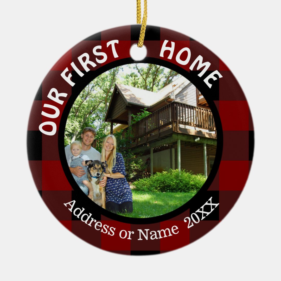 Our First Home (your photo) Two Photo 2Sided Ceramic Ornament Zazzle